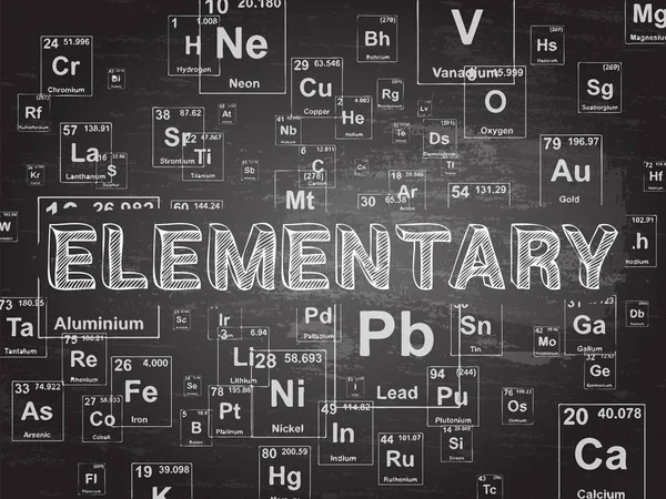 Elemento elemental Pizarra Fondo — Vector de stock