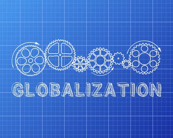 Globalisering blauwdruk Vector — Stockvector