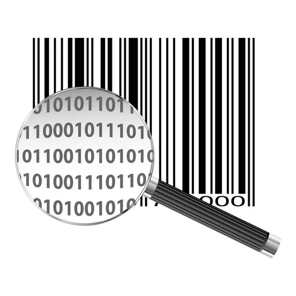 Magnified Barcode Vector — Stock Vector
