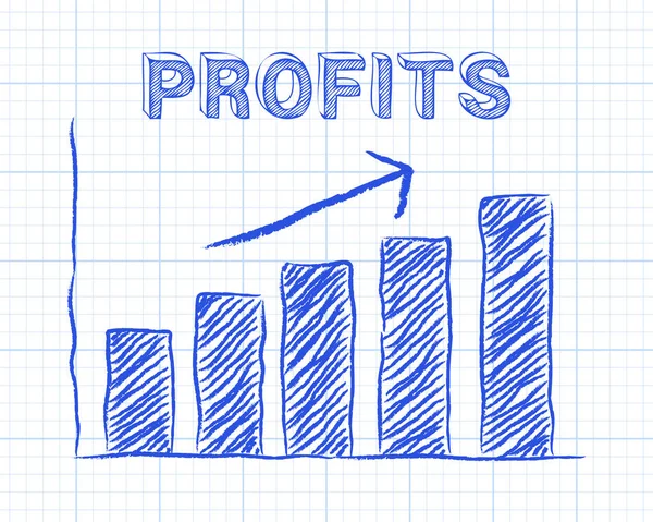 Profits Up Graph Paper — Stock Vector
