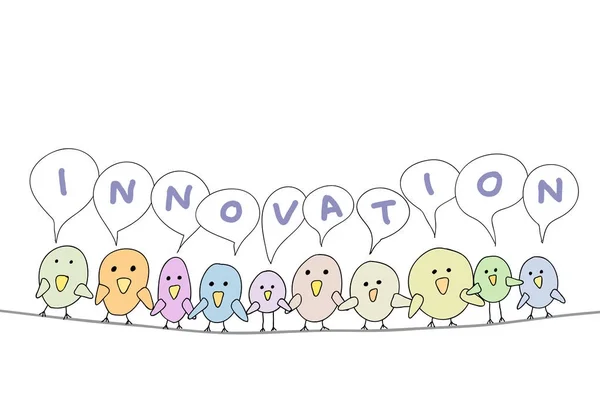 Innovation Cartoon Vogellinie — Stockvektor