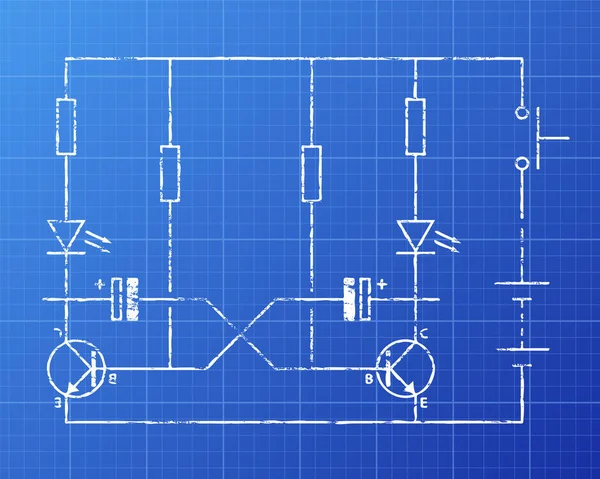 Circuit Blueprint Vector — Stock Vector