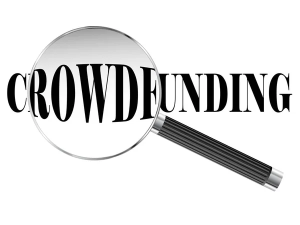 Crowdfunding Büyüteç — Stok Vektör