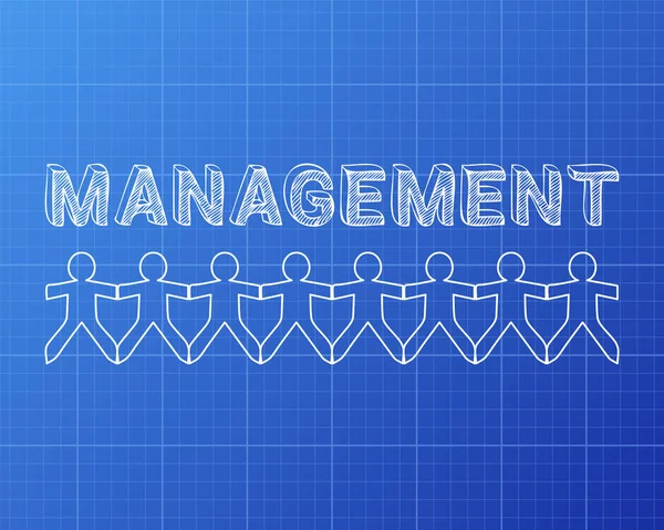 Management People Blueprint — Stock Vector