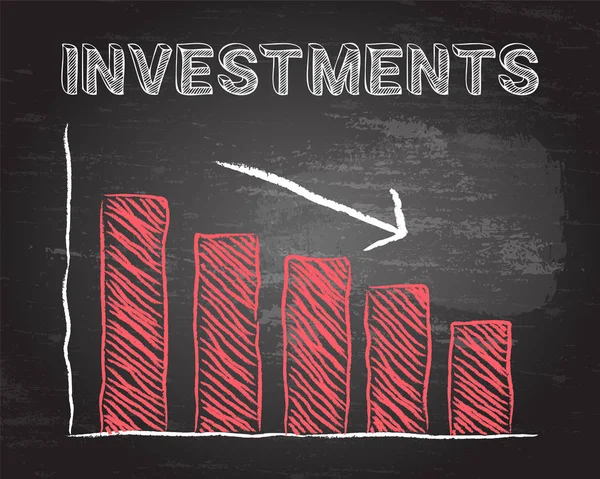 Investasi Turun Papan Papan Papan tulis - Stok Vektor