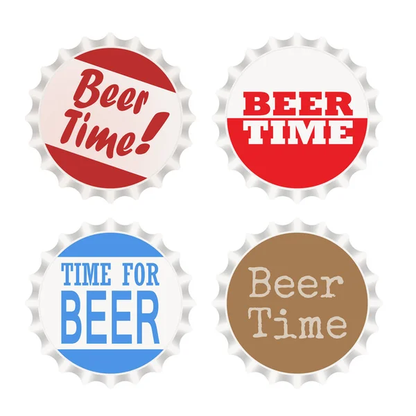 Logos de chapeau de bouteille de bière — Image vectorielle