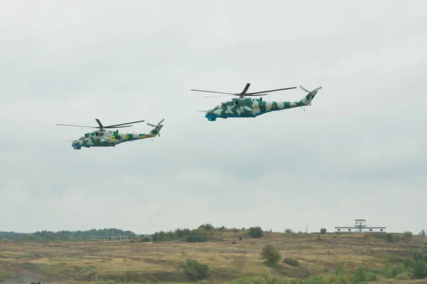 Ukrainian Army Mi-24 helicopters — Stock Photo, Image