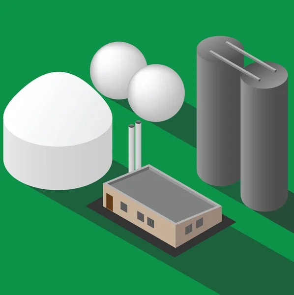 Biogas plant isometrische vector — Stockvector