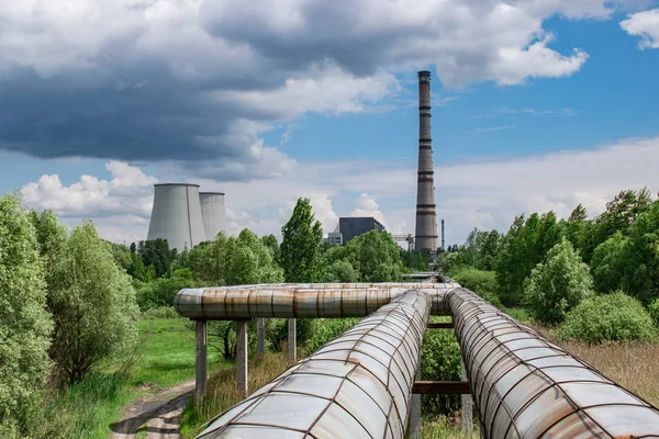 Heizkraftwerk-Pipeline — Stockfoto