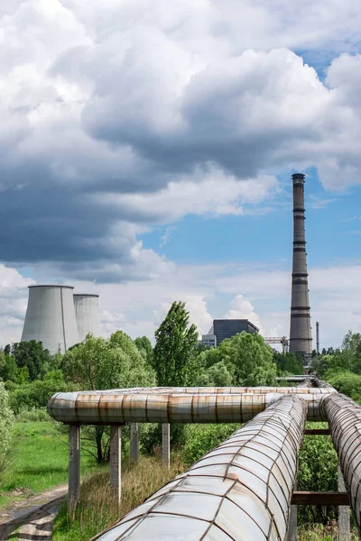 Cogeneration plant pipeline — Stock Photo, Image