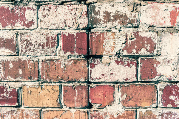 Brick wall texture background in retro colors