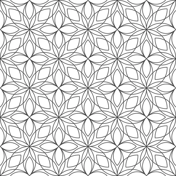 Mono çizgi geometrik siyah ve beyaz çiçek deseni