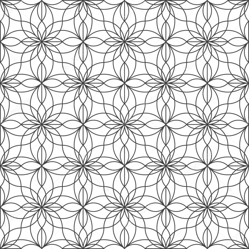 Modular black and white flower pattern