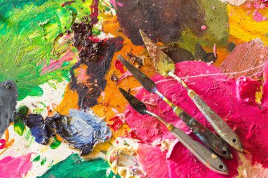 Palet Bıçağı renkli arka plan üzerinde