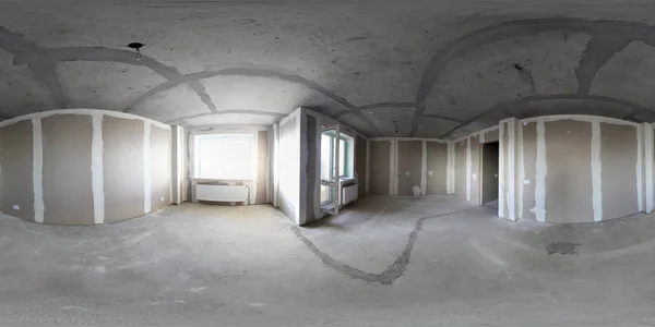 Panorama esférico 3D com ângulo de visão 360. Pronto para realidade virtual ou VR. Projeção total equiretangular. interior em construção. renovação da casa . — Fotografia de Stock