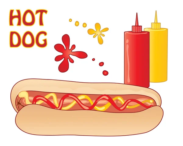 Hot dog advert — Stock Vector