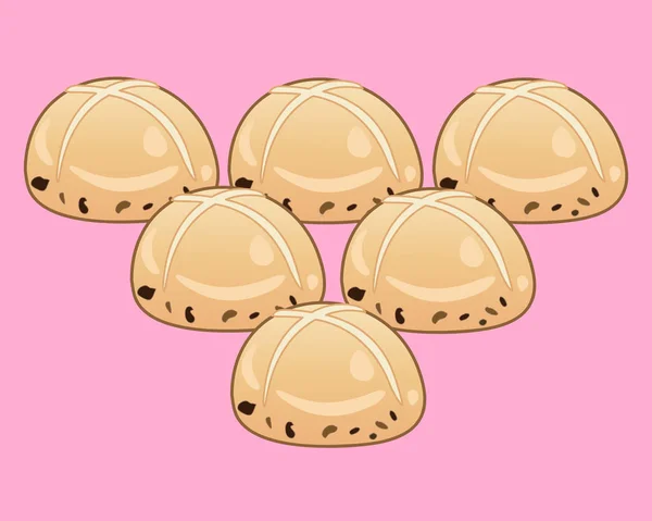 หกขนมปังอีสเตอร์ — ภาพเวกเตอร์สต็อก