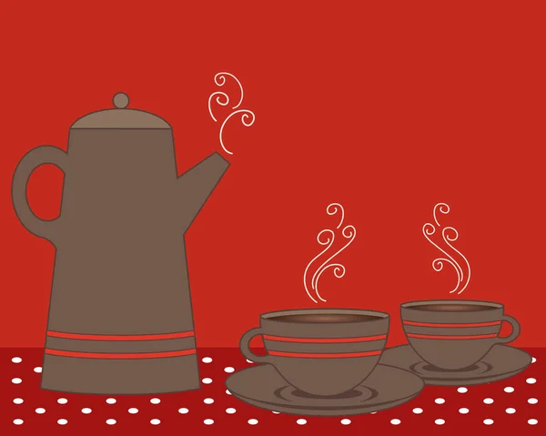 コーヒー赤とカップ — ストックベクタ