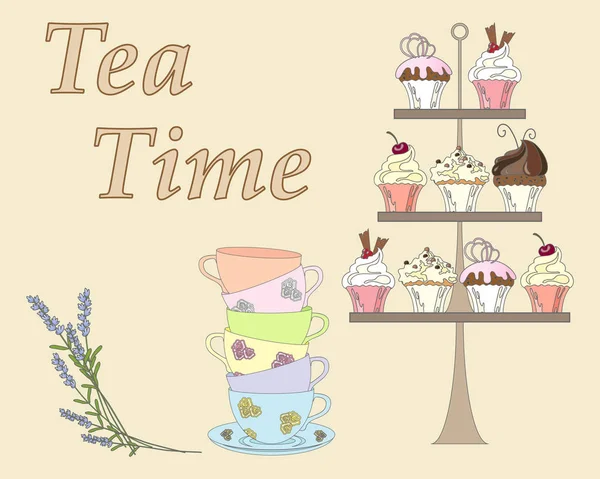 Anglický čaj čas — Stockový vektor