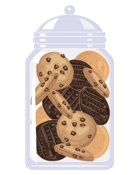 Tarro de galletas sobre blanco — Archivo Imágenes Vectoriales