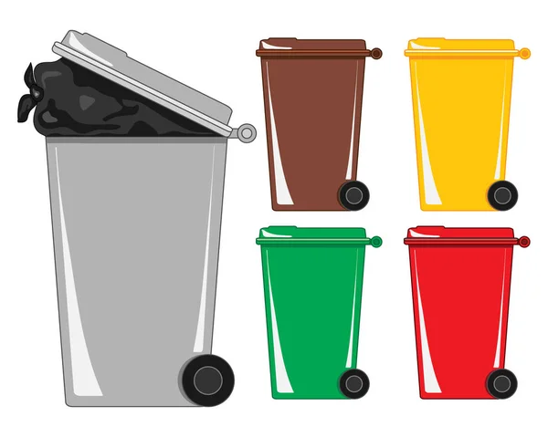 Waste bins on a white background — Stock Vector
