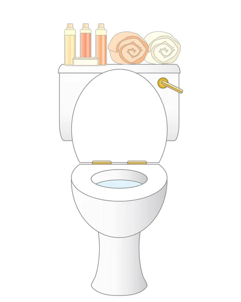 Badrum toalett på vit — Stock vektor