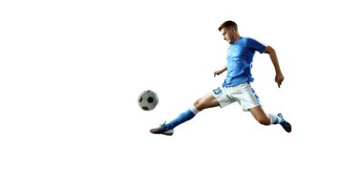 Soccer player on a white background