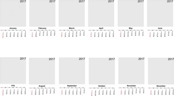 2017 カレンダー プランナー設計 — ストックベクタ