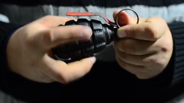 Grenade Explosion Grenade Body Heaves — Stock Video