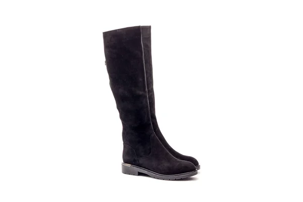 Black female boots isolated on white background — Stock Photo, Image
