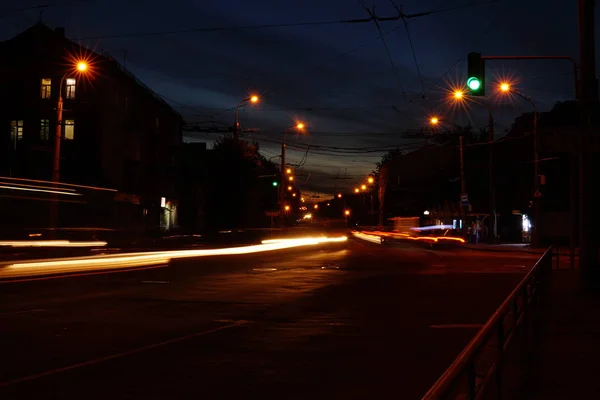 Straßenansicht Der Stadt Abend — Stockfoto