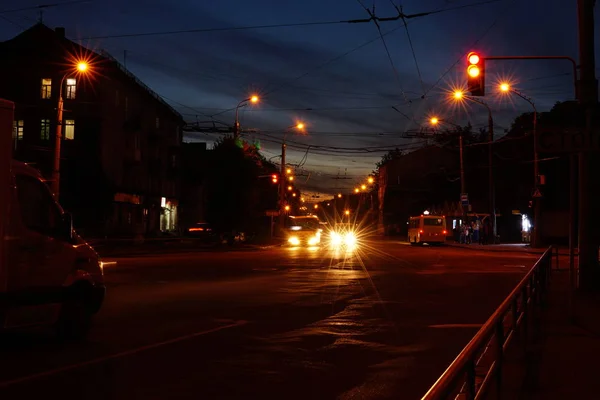 Straßenansicht Der Stadt Abend — Stockfoto