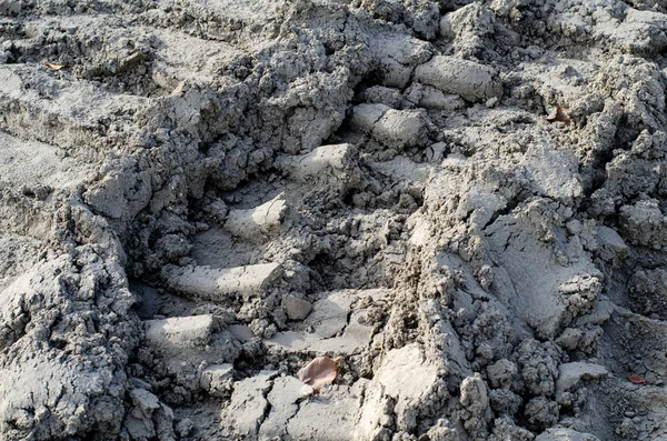 Close Pile Soil Truck Tracks — Stock Photo, Image