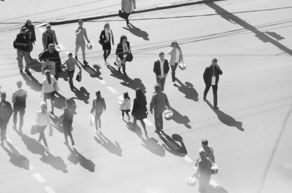 City Life Traffic of people on the street, Lutsk, Ukraine, 19 May 2018 year