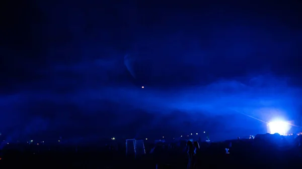 Warme Lucht Ballon Vliegen Spectaculaire Cappadocië Onder Hemel Met Melkachtige — Stockfoto