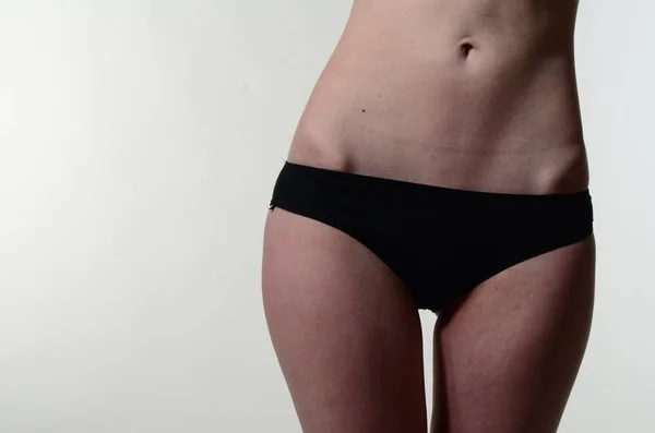 Ung Attraktiv Kvinna Underkläder Poserar Studio — Stockfoto