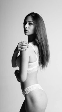 Kız iç çamaşırı beyaz arka plan üzerinde