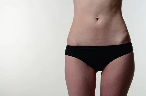 Ung Attraktiv Kvinna Underkläder Poserar Studio — Stockfoto