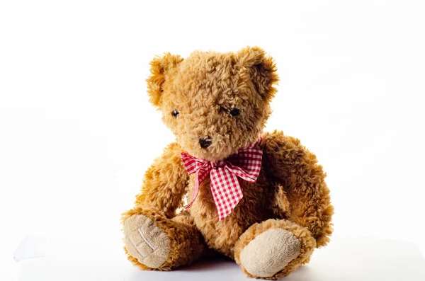 Soft teddy bear isolated on white background — Stock Photo, Image