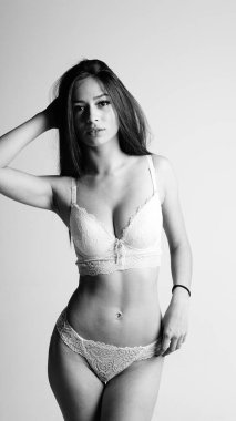 Kız iç çamaşırı beyaz arka plan üzerinde