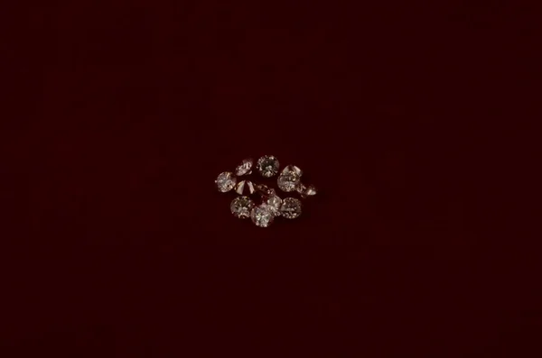 Set Van Prachtige Diamanten Stenen Dichtbij Uitzicht — Stockfoto