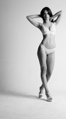 Kız iç çamaşırı beyaz arka plan üzerinde