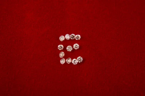 Set Van Prachtige Diamanten Stenen Dichtbij Uitzicht — Stockfoto