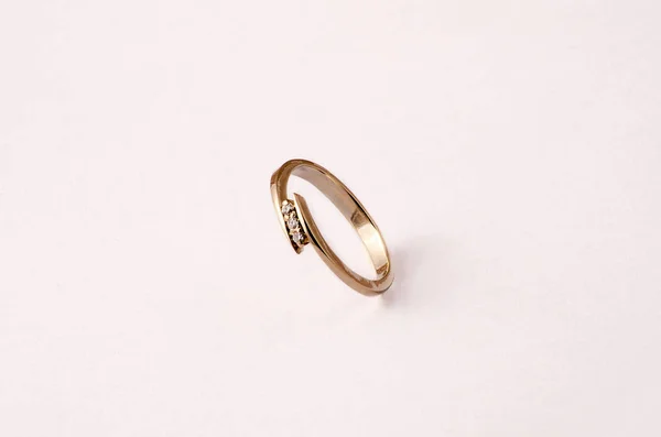 Golden Ring Diamonds Close View — Stock Photo, Image