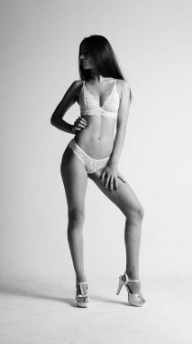 Kız iç çamaşırı beyaz arka plan üzerinde