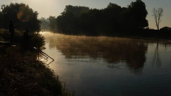 Mooie Mistige Ochtend Rivier — Stockfoto