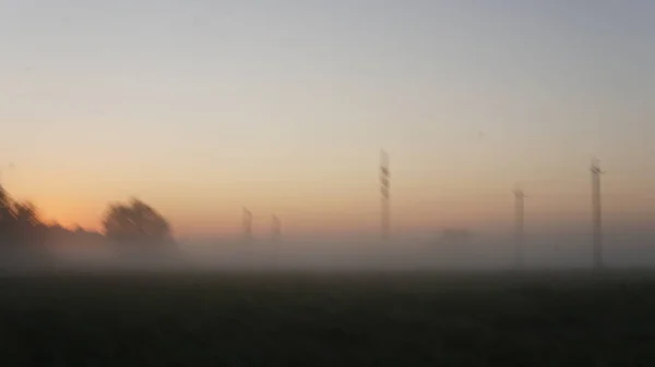 Beautiful View Field Farm Fog — Foto Stock