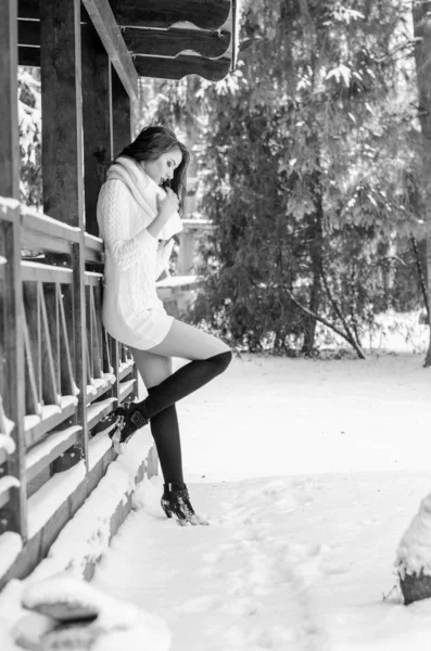 Reina de la nieve. Retrato de una mujer de invierno . — Foto de Stock