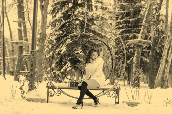 Rainha da neve. Retrato de uma mulher de inverno . — Fotografia de Stock