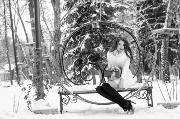 Reina de la nieve. Retrato de una mujer de invierno . —  Fotos de Stock